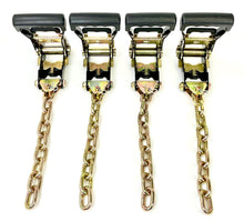 Load image into Gallery viewer, 8 Point Heavy Duty 18' Diamond Weave Strap Kit for Rollback/Flatbed Tie Downs with 12" Chain Tails
