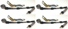 Load image into Gallery viewer, 2" x 11' DIAMOND WEAVE 3 Point Ratchet Wheel Strap with 3 Rubber Tread Grabs (Wire Hook)(4 Pack)