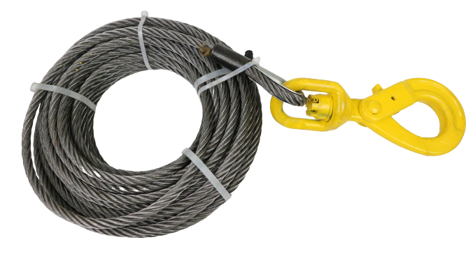 3/8 x 50' Fiber Core Winch Cable with Self Locking Swivel Hook – Everything  Tie Down