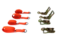 Load image into Gallery viewer, 2" x 10' Diamond Weave Lasso Wheel Lift Strap w/ Snap Hook Ratchets (4 Pack)