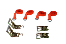 Load image into Gallery viewer, 2" x 8' Diamond Weave Lasso Strap w/ Finger Hook Ratchets (4 PACK)