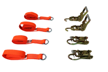 Load image into Gallery viewer, 2" x 10' Diamond Weave Lasso Wheel Lift Strap w/ Swivel J Ratchets | Pack of 4