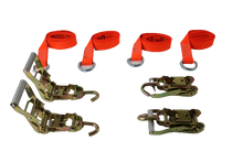 Load image into Gallery viewer, 2" x 8' Diamond Weave Lasso Wheel Lift Strap w/ Swivel J Ratchets (4 pack)