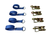 Load image into Gallery viewer, 2" x 8' Diamond Weave Lasso Wheel Lift Strap w/ Snap Hook Ratchets (4 pack)