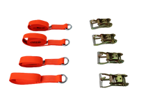 Load image into Gallery viewer, 2" x 10' Diamond Weave Lasso Wheel Lift Strap w/ Finger Hook Ratchets (4 PACK)