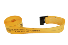 Load image into Gallery viewer, 4" x 30' Diamond Weave Winch Strap with Flat Hook (single)