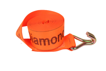 Load image into Gallery viewer, 4" x 30' Diamond Weave Winch Strap with Wire Hook (single)