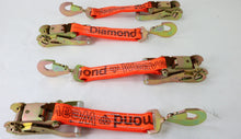 Load image into Gallery viewer, 2" Ratchet with Orange Diamond Weave Webbing and Twisted Snap Hook | Pack of 4
