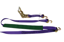 Load image into Gallery viewer, 2" x 11' DIAMOND WEAVE 3 Point Ratchet Wheel Strap with 2' Low Profile Grip Sleeve (Swivel J)