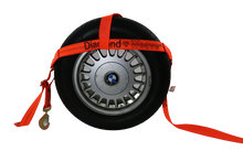 Load image into Gallery viewer, Orange Diamond Weave Tire Bonnet with Snap Hook Ratchets | Pack of 4