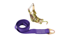 Load image into Gallery viewer, 2" x 8' Chevron Wheel Lift Key Hole Straps With Finger Hook Ratchet (2 pack)