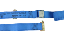Load image into Gallery viewer, 2" x 20' Blue Interior Van Strap Cam Buckle Assembly with E-Track Fitting