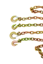 Load image into Gallery viewer, 3/8" x 10' G70 Heavy Equipment Chains with Grab and Slip Hooks | Pack of 2