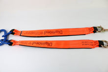 Load image into Gallery viewer, Towing V Bridle 4 inch x 60 inch with 15 inch J Hook And Reinforced Legs Orange DW