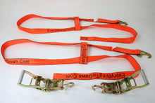 Load image into Gallery viewer, Wheel Lift Strap with Finger Hook Ratchet to fit Jerr-Dan MPL Element Basket Heavy Duty Orange TECNIC Transport Webbing | Pack of 2