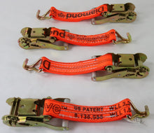 Load image into Gallery viewer, 2" Ratchet with Orange Diamond Weave Webbing and Double J Wire Hook | Pack of 4