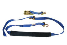 Load image into Gallery viewer, 2" x 11' DIAMOND WEAVE 3 Point Ratchet Wheel Strap with 2' Low Profile Grip Sleeve (Swivel J)