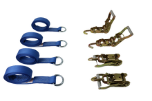 Load image into Gallery viewer, 2" x 8' Diamond Weave Lasso Wheel Lift Strap w/ Swivel J Ratchets (4 pack)