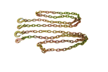 Load image into Gallery viewer, 3/8" x 10' G70 Heavy Equipment Chains with Grab and Slip Hooks | Pack of 2