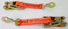 Load image into Gallery viewer, 2" Ratchet with Orange Diamond Weave Webbing and Twisted Snap Hook | Pack of 2