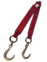 Load image into Gallery viewer, 4" x 30" V Strap Bridle Diamond Weave With 8" Forged J Hooks