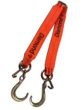 Load image into Gallery viewer, 4" x 30" V Strap Bridle Diamond Weave With 8" Forged J Hooks and Mini J