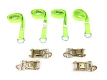 Load image into Gallery viewer, 2" x 8' Diamond Weave Lasso Wheel Lift Strap w/ Swivel J Ratchets (4 pack)