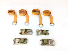 Load image into Gallery viewer, 2" x 8' Diamond Weave Lasso Strap w/ Finger Hook Ratchets (4 PACK)