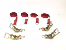 Load image into Gallery viewer, 2" x 8' Diamond Weave Lasso Strap w/ Finger Hook Ratchets (4 PACK)