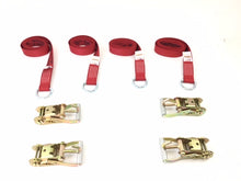 Load image into Gallery viewer, 2" x 8' Diamond Weave Lasso Strap w/ Finger Hook Ratchets (4 PACK)