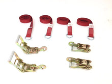 Load image into Gallery viewer, 2" x 8' Diamond Weave Lasso Wheel Lift Strap w/ Snap Hook Ratchets (4 pack)