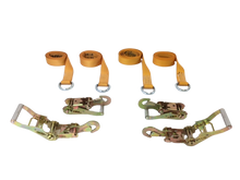 Load image into Gallery viewer, 2" x 8' Diamond Weave Lasso Wheel Lift Strap w/ Snap Hook Ratchets (4 pack)