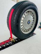 Load image into Gallery viewer, 2" x 11' DIAMOND WEAVE 3 Point Ratchet Wheel Strap With 2' Low Profile Grip Sleeve (E-TRACK FITTING)(4 PACK)
