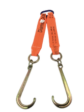 Load image into Gallery viewer, 4" x 24" V Strap Bridle Diamond Weave With 15" Forged J Hooks