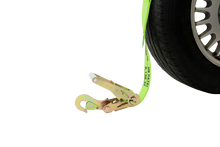 Load image into Gallery viewer, Hi Viz Green Diamond Weave Tire Bonnet with Snap Hook Ratchets | Pack of 4