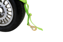 Load image into Gallery viewer, Hi Viz Green Diamond Weave Tire Bonnet with Snap Hook Ratchets | Pack of 4