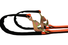 Load image into Gallery viewer, 56" Orange Tecnic V Strap Bridle With Twisted Snap Hook & Delta Rings