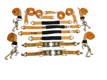 Load image into Gallery viewer, 16 Piece Car Tie Down Kit Rollback / Flatbed Car Tie-Down Gold Diamond Weave
