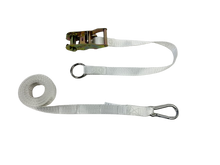 Load image into Gallery viewer, 1" x 13' White Tent Ratchet Straps with O Ring / Carabiner (8 pack)
