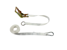 Load image into Gallery viewer, 1" x 13' White Tent Ratchet Straps with O Ring / Carabiner (8 pack)
