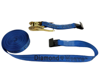 Load image into Gallery viewer, 2" x 30'  Blue Diamond Weave Ratchet Assembly with Flat Hook (Overstock)
