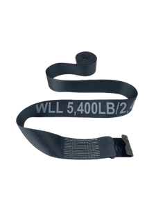 4" x 30' Black Winch Strap with Flat Hook