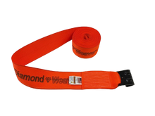 Load image into Gallery viewer, 4" x 30' Orange Diamond Weave Winch Strap with 3" Flat Hook (overstock)
