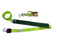 Load image into Gallery viewer, 2" x 11'  Diamond Weave Ratchet Wheel Strap with Low Pro Sleeve (Welded HD Swivel J)

