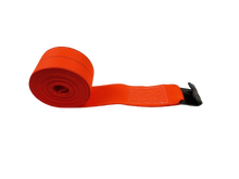 Load image into Gallery viewer, 4" x 30' Orange Diamond Weave Winch Strap with 3" Flat Hook (overstock)
