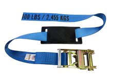 Load image into Gallery viewer, 3" x 6' Heavy Duty Short Handle Ratchet Under Lift Strap with Rubber Pad
