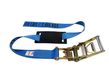 Load image into Gallery viewer, 3" x 6' Heavy Duty Short Handle Ratchet Under Lift Strap with Rubber Pad
