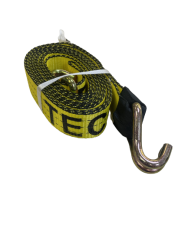 Yellow Tecnic Car Hauling Replacement Straps W/ Double J Wire Hook