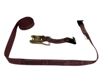 Load image into Gallery viewer, 2" x 30' Maroon Diamond Weave Ratchet Assembly with Flat Hook (SALE)
