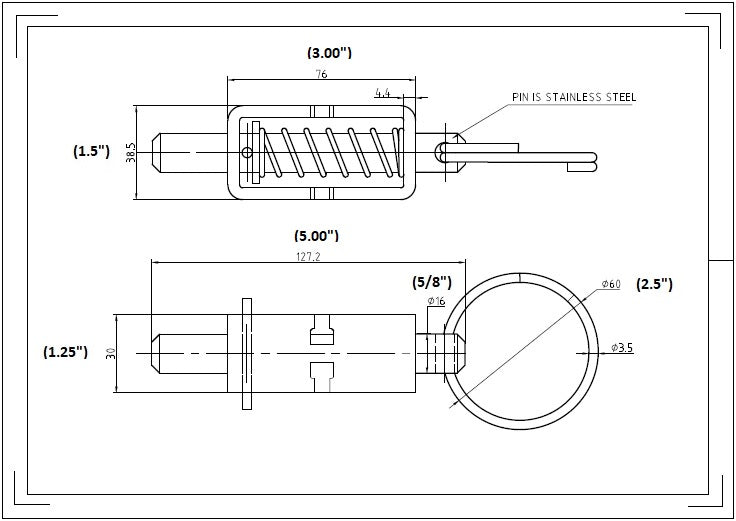 Long Weld-on Spring Lock with 5/8" Pin – Everything Tie Down